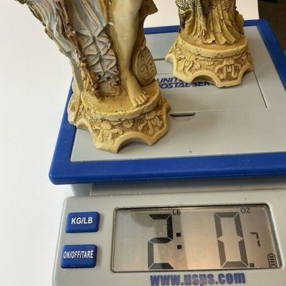 Vintage Lot of 2 ArtMark Italy Goddess & Sorcerer Statues Resin Asian Decor 9.5" - Picture 14 of 14